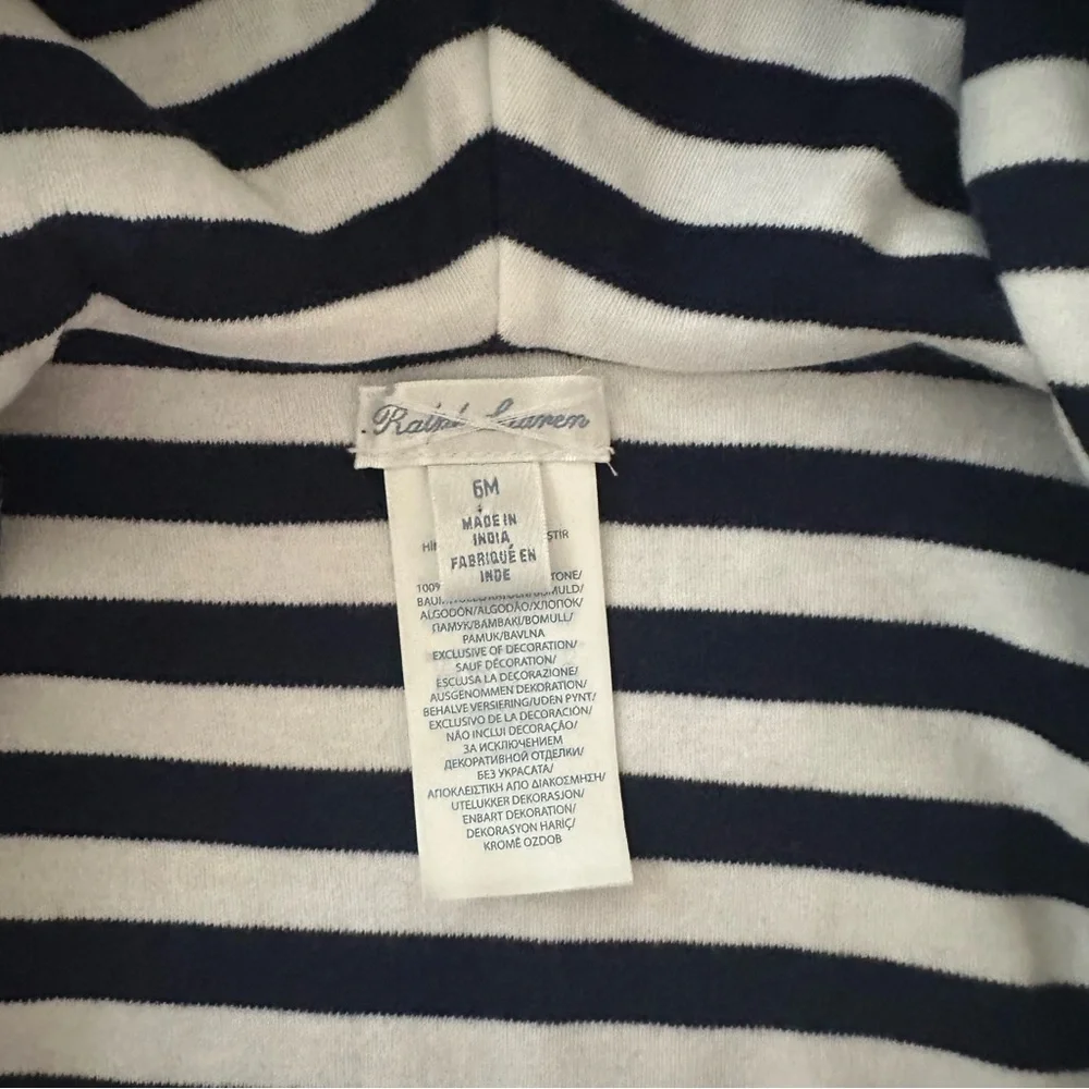 Ralph Lauren 6 Months Baby Boy Hooded Jacket Cardigan Blue Reversible NWT